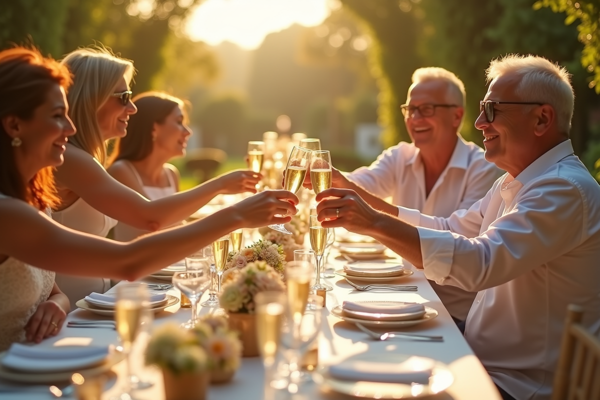 Célébration en plein air pour anniversaire de mariage