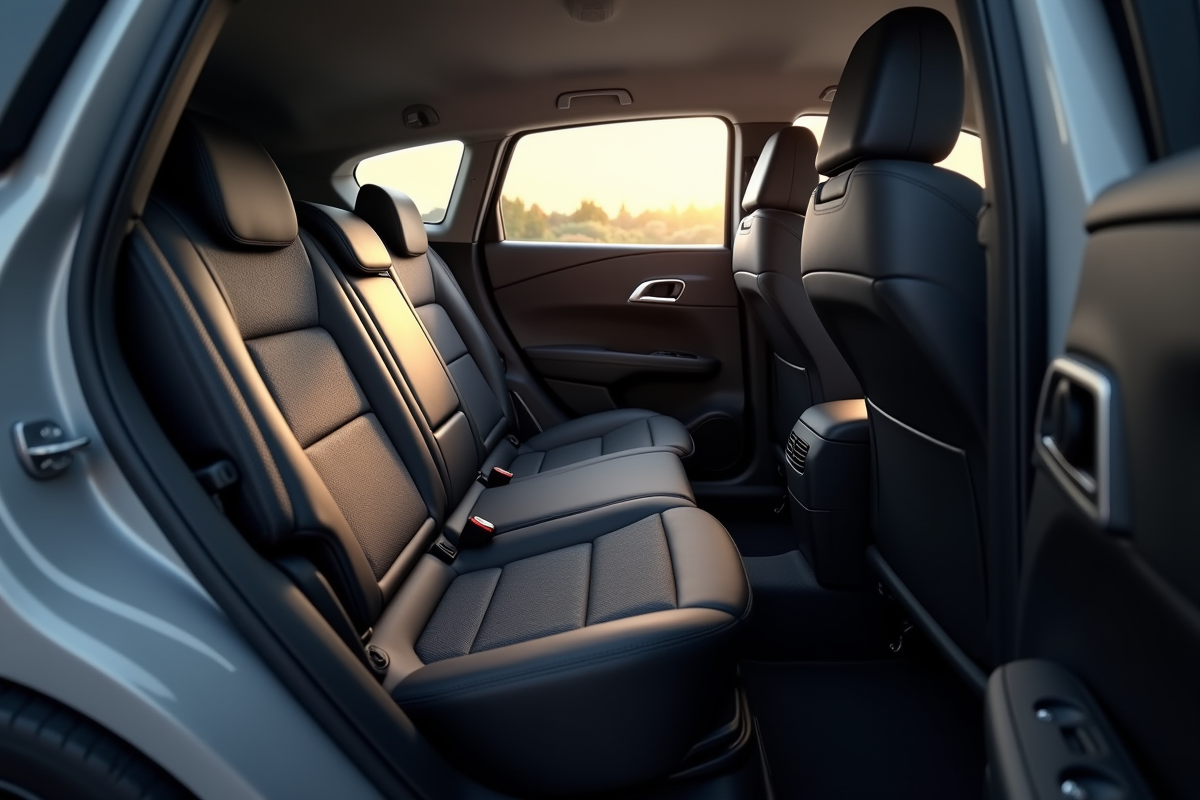 Sièges arrière spacieux de la Peugeot 308 vue de côté