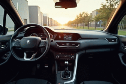 Intérieur du cockpit de la Peugeot 308 2021 vue du conducteur